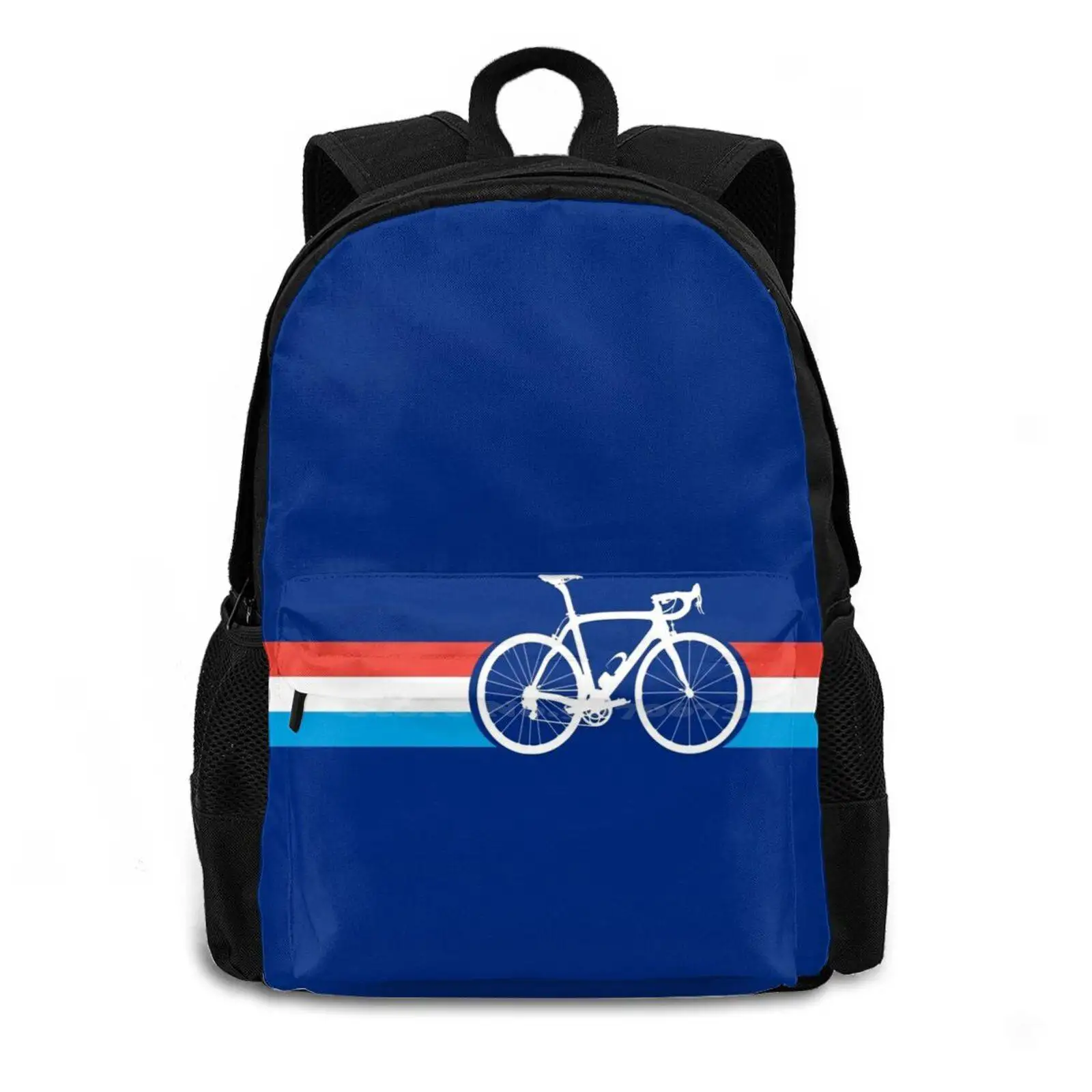 Bike Stripes Luxembourg School Bag Big Capacity Backpack Laptop 15 Inch Popular 100 Top Most Cool Retro Vintage Emblem Logo