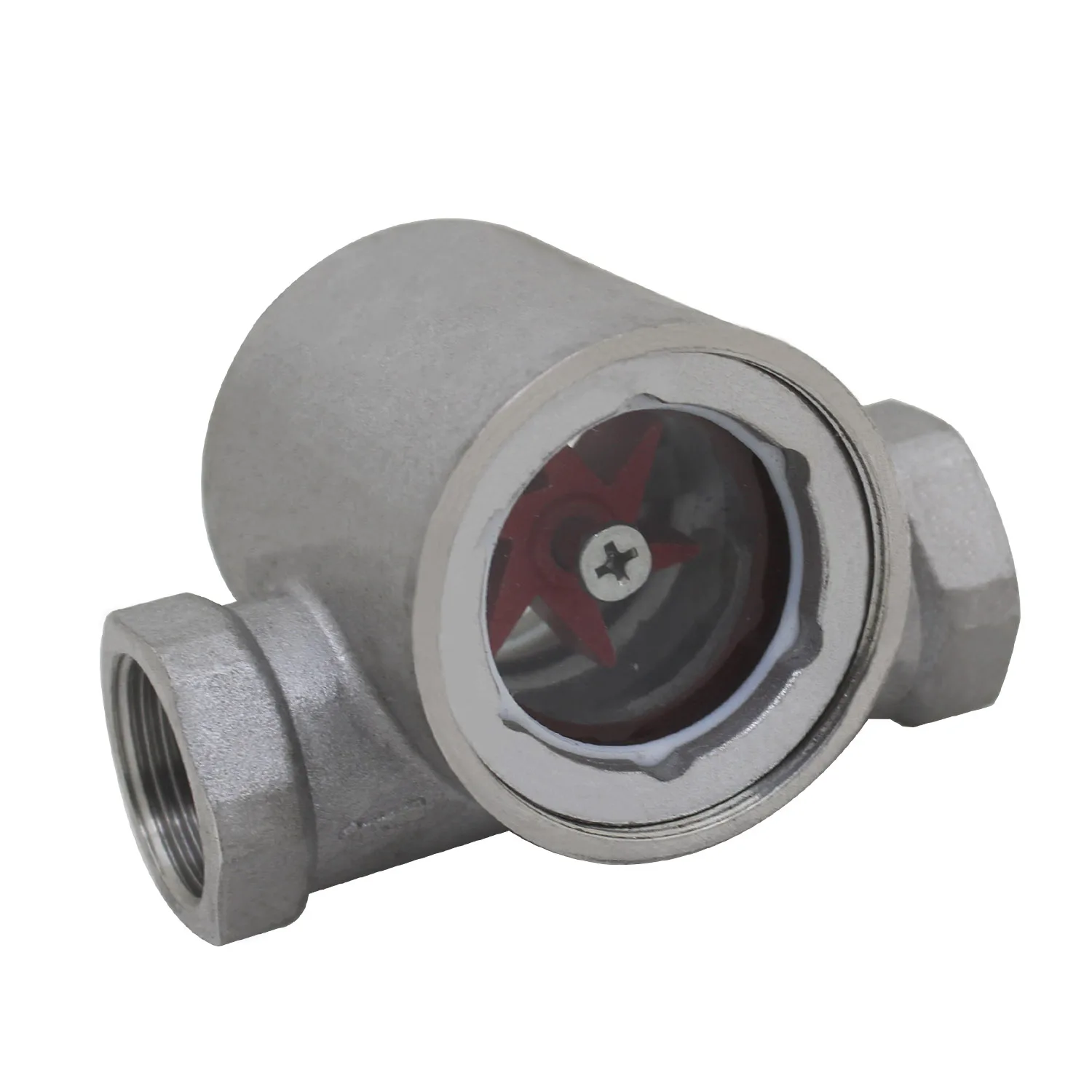 Indicador de flujo de vidrio BSPT hembra con impulsor, 3/8 ", 1/2", 3/4 ", 1" - 2 ", acero inoxidable, agua, aceite, 1/4"