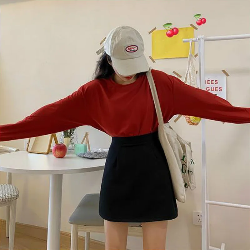 Skirts Women Solid All-match Mini Teenagers Fashion Lady Empire Popular Charm Preppy Temperament Ulzzang Simple Casual Gray New