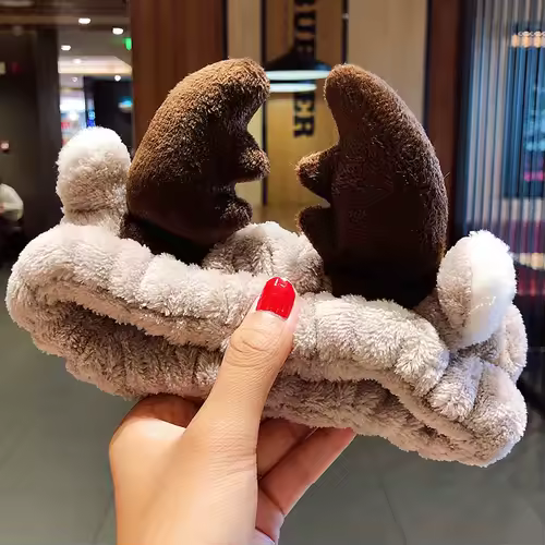 Wash Face Hair Holder Hairbands Soft Warm Coral Fleece Bow Animal Ears Headband For Women Girls Turban Fashion Hair Accessories - Image 19