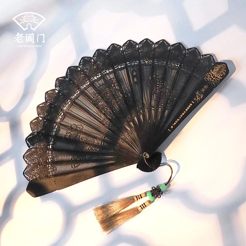 |Chinese wind restoring ancient ways in suzhou folding fan hollow out gift fans collectables - autograph crafts