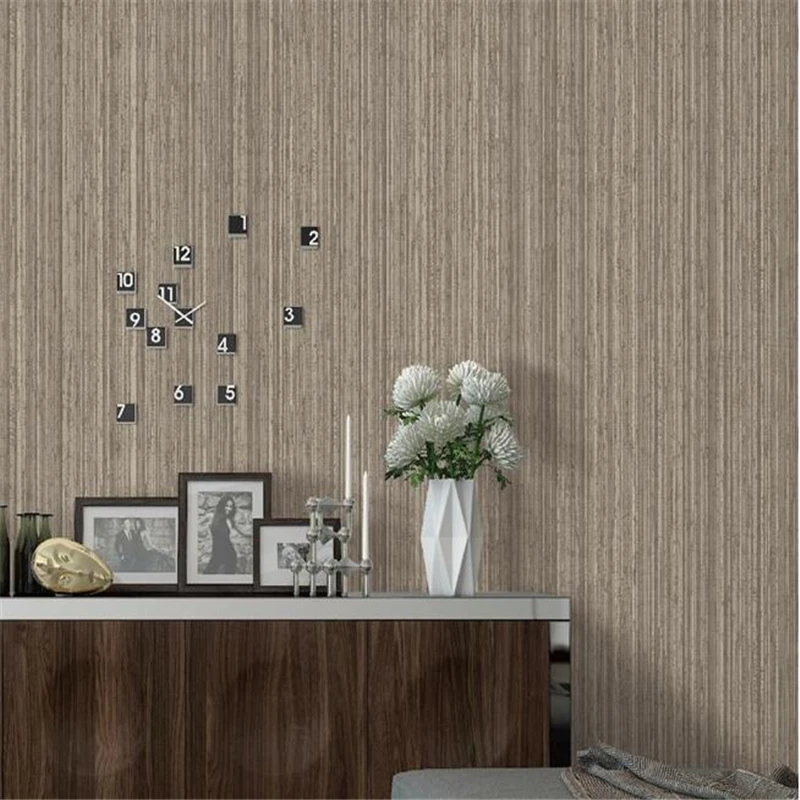 WELLYU new wallpaper Faux Yarn Plain Stripes Modern Home Furnishing Wallpapers Living Room TV Bed Sofa Background Wall paper