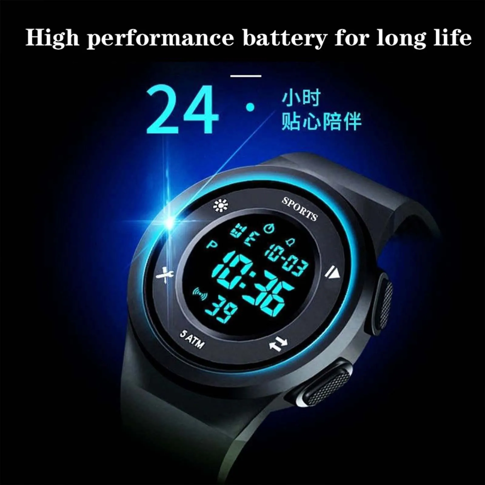 Men Sport Watch Multifunction Military Sports Watch Waterproof Luminous Led Digital Kids Watch Big Dial Student Electronic Watch