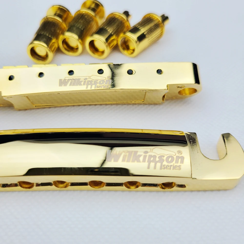 Original Wilkinson Gold Tune-O-Matic Style Electric Guitar Bridge For Lespaul LP SG Guitar WOGT1+WOGB2 Golden