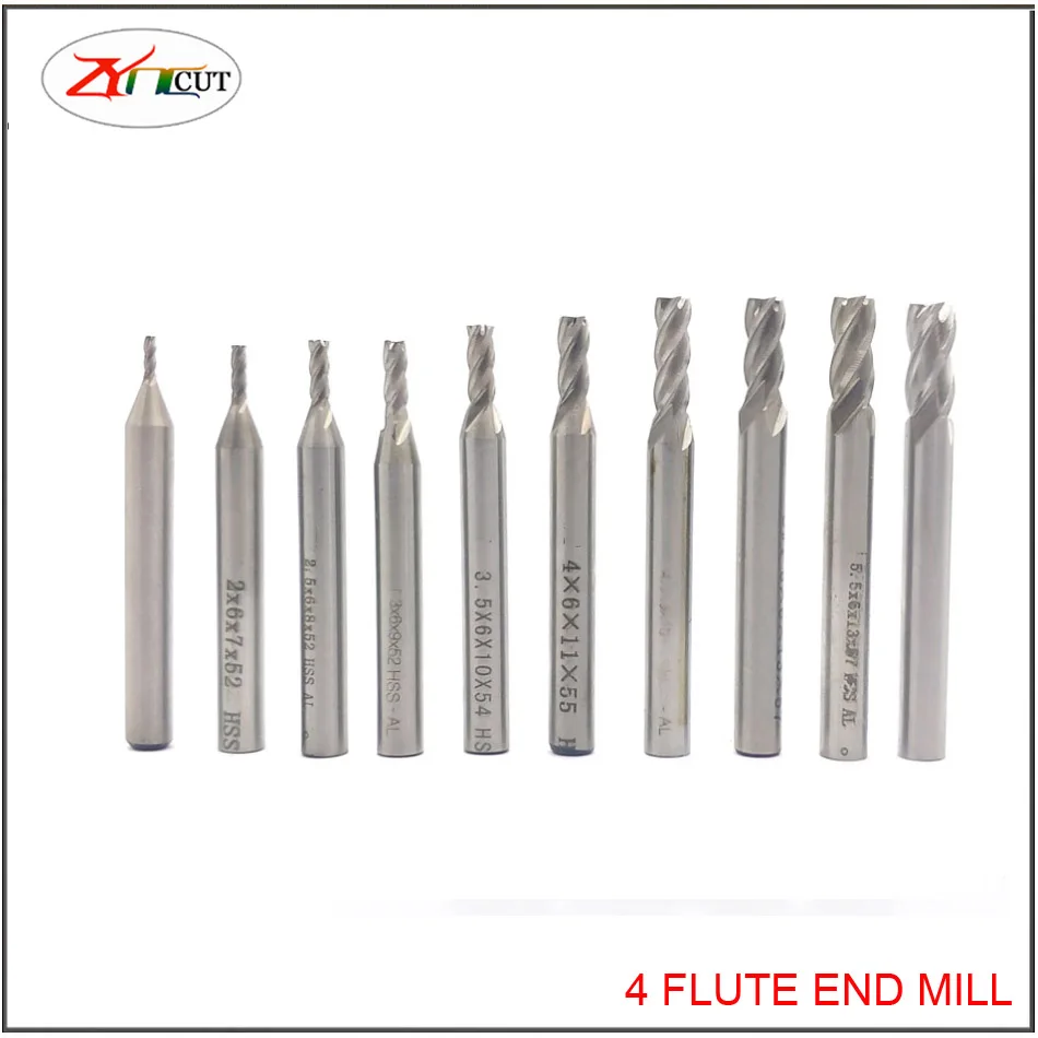 D1-50mm End Mills High Precision HSS Metal mill Cutter 2 3 4 Flutes Teeth Aluminum Milling Tool Key Seater Router Bit