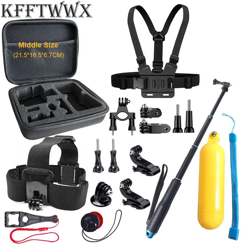 KFFTWWX for Gopro Accessories Kit Straps Tripod Set Mount for Go Pro Hero 12 11 10 9 8 7 6 5 4 Black YI 4K EKEN H9R SJCAM Camera