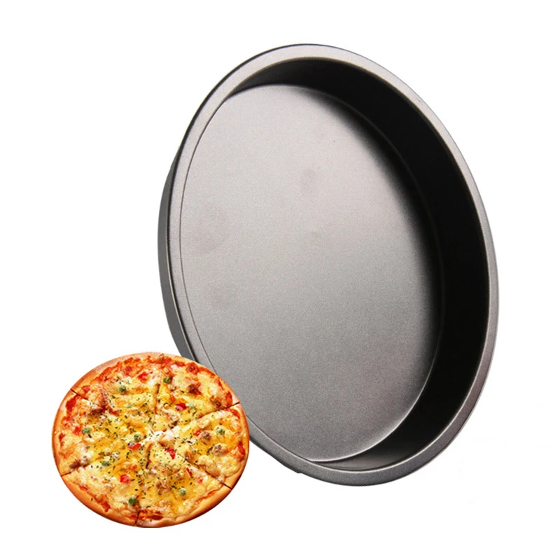 4Pcs 6/7/8/9 Inch Pizza Pan Carbon Steel Baking Pan Non-Stick Baking Molds Thick Round Cake Pans Easy To Clean Oven Baking Trays