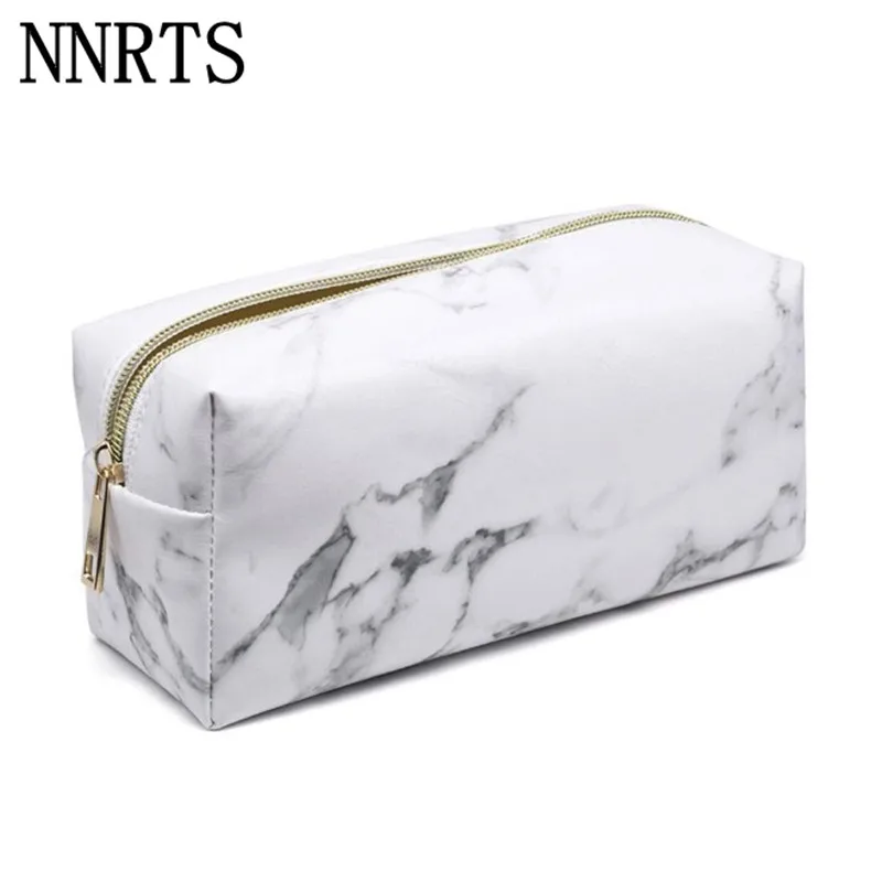 Creative Simple style Large Cute Pencil Bag Pen Box Zipper Bags Marble Makeup Storage Student Stationery School Office Supplies