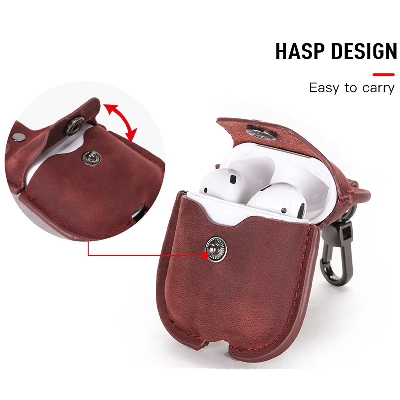 ฝาครอบหนังแท้หรูหราหูฟังสําหรับ Airpods สําหรับ Apple AirPods 2 กรณี Air pods Earpods อุปกรณ์เสริมหูฟังกระเป๋า