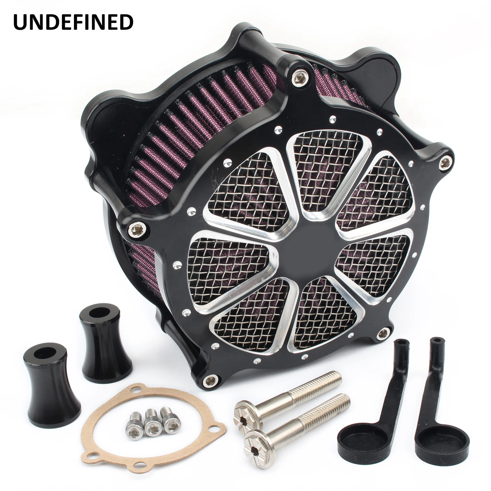 Motorcycle Venturi Cut Air Filter Cleaner Intake System Black For Harley Dyna Twin Cam Softail Touring Road Street Glide FLH