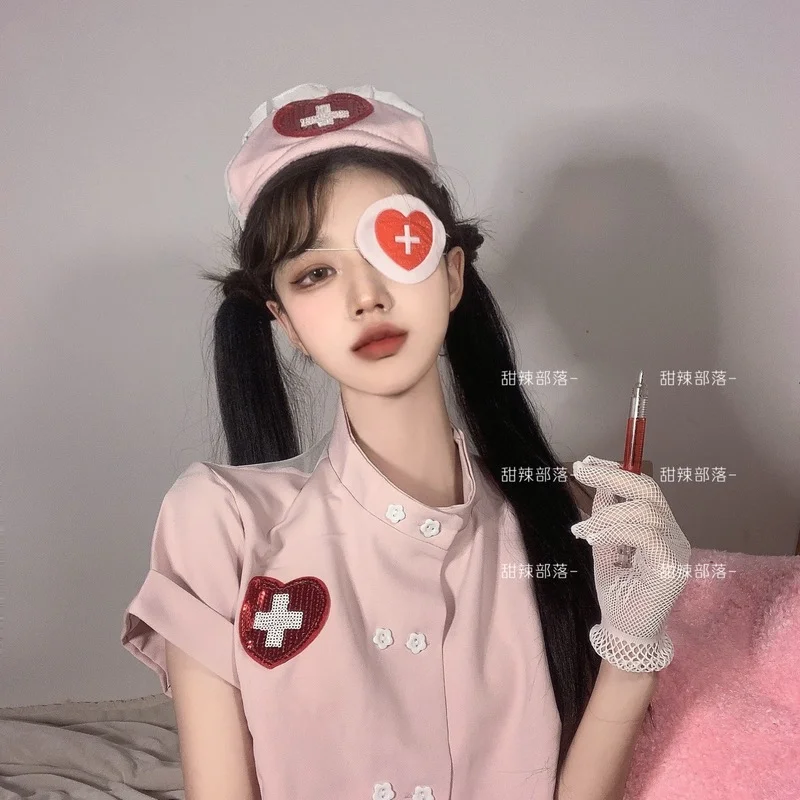 Passion Suit Japanese Cute Nurse Uniform Sweet Pleated High Waist Skirt Doctor Cosplay Costume Sexy Pajamas Student Kawaii Style