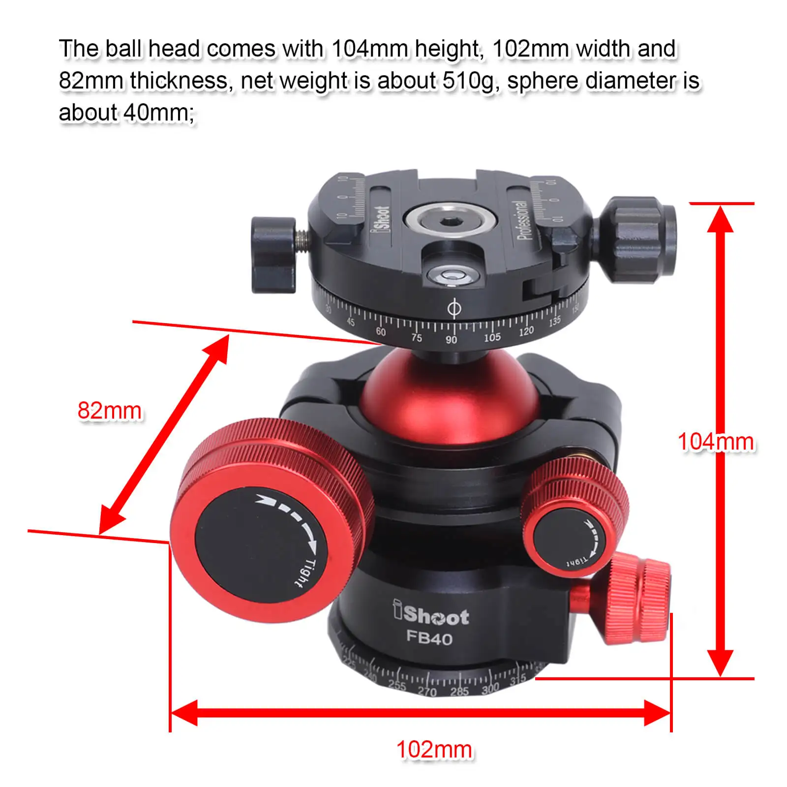 360 Tripod Panoramic Ball Head with Quick Release Clamp for Canon Sony Nikon DSLR Camera, Monopod, Slider, Camcorder, Tripod