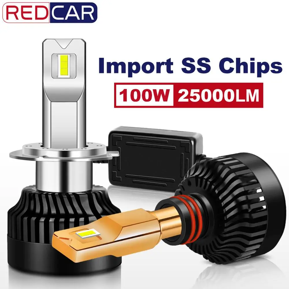 2pcs 25000LM 100W H7 Led Bulb SS Chips H1 H8 H11 9005 HB3 HB4 9006 H4 LED Headlight 9012 Mini Canbus Car Auto Lamp Turbo 12V