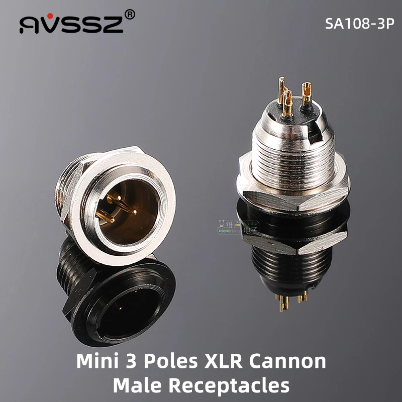 Штекерный разъем AVSSZ Mini XLR, 3 контакта, 4 контакта, Louderspeaker, профессиональная аудиомикрофонная линейная вилка, мини сбалансированный XLR Штекерный разъем
