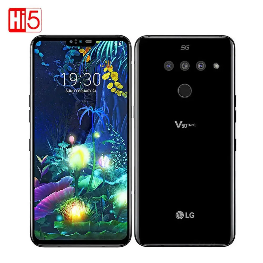 Оригинальный мобильный телефон LG V50 V500N ThinQ 6,4 дюйма, 6 ГБ ОЗУ, 128 ГБ ПЗУ, 16 МП, тройная задняя камера, разблокированный отпечаток пальца