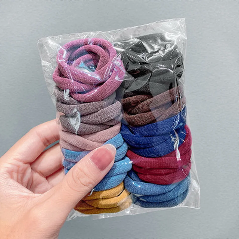 100/50/pack Girl Nylon Elastic Hair Bands 3.5cm Rubber Band For Hair Baby Crunchy Hair Tie Gum Ponytail Scrunchie Women Headwrap