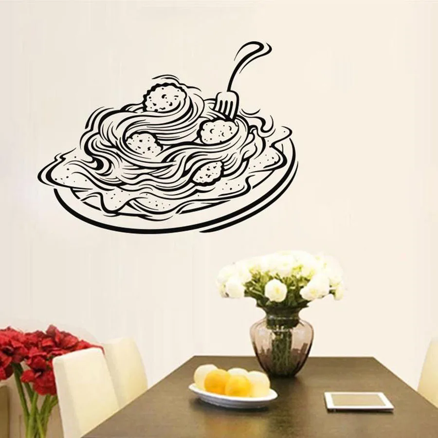 Italian Cuisine Wall Decal Italy Food Pizza Pasta Western Restaurant Kitchen Interior Decor Window Glass Door Vinyl Sticker S938