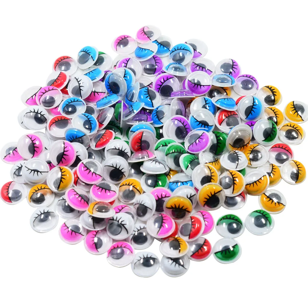 168x Różne kolory Googly Wiggly Eyelash Eyes SAMOŁĄCZNE DIY Crafts 12mm