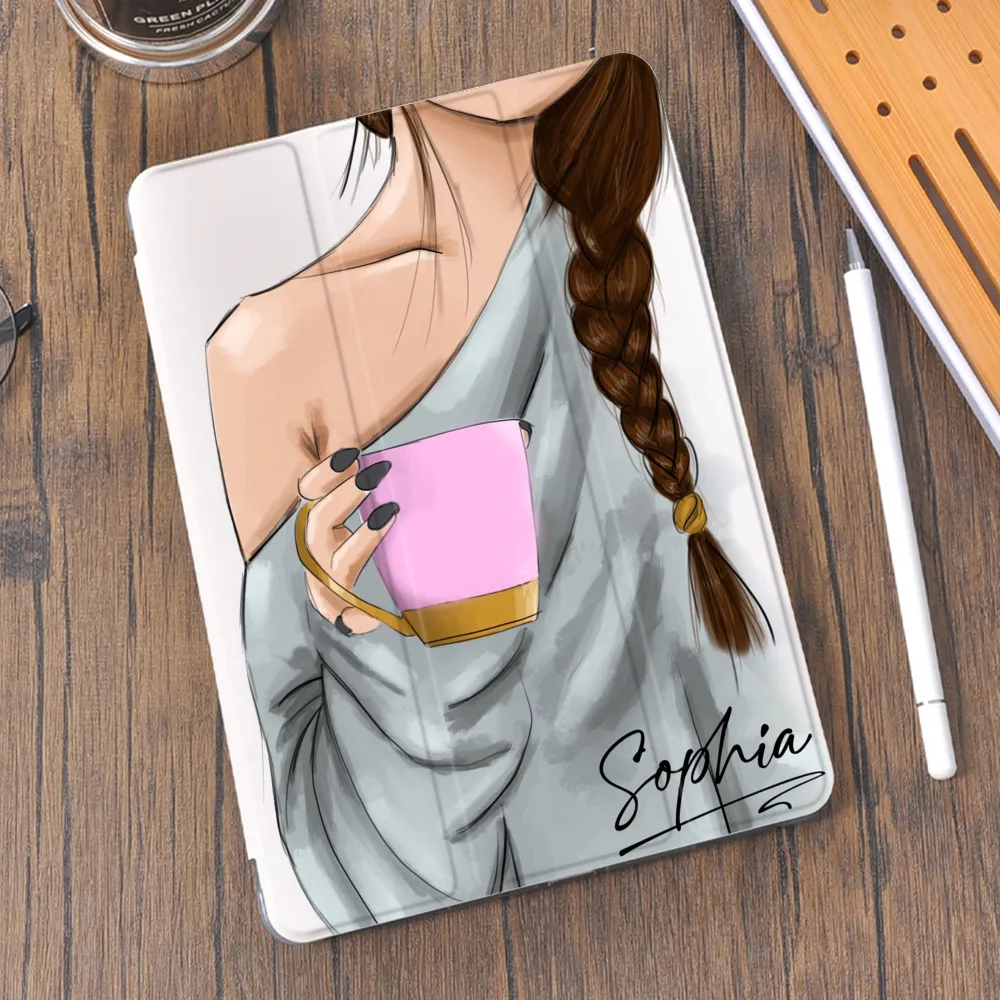 Custom Name Signature for Air 4 Mini 6 10.2 iPad 8th Generation Case 2020 Pro 11 2021 Pencil Holder 7th Funda Mini 5 Air 2 6th