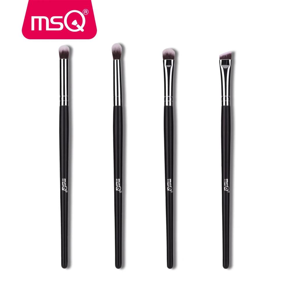 MSQ 4pcs Eyes Makeup Brushes Set Highlighter Blending Eyeshadow Eyebrow Cosmetic Tool Make Up Brush Eye Shader Synthetic Hair