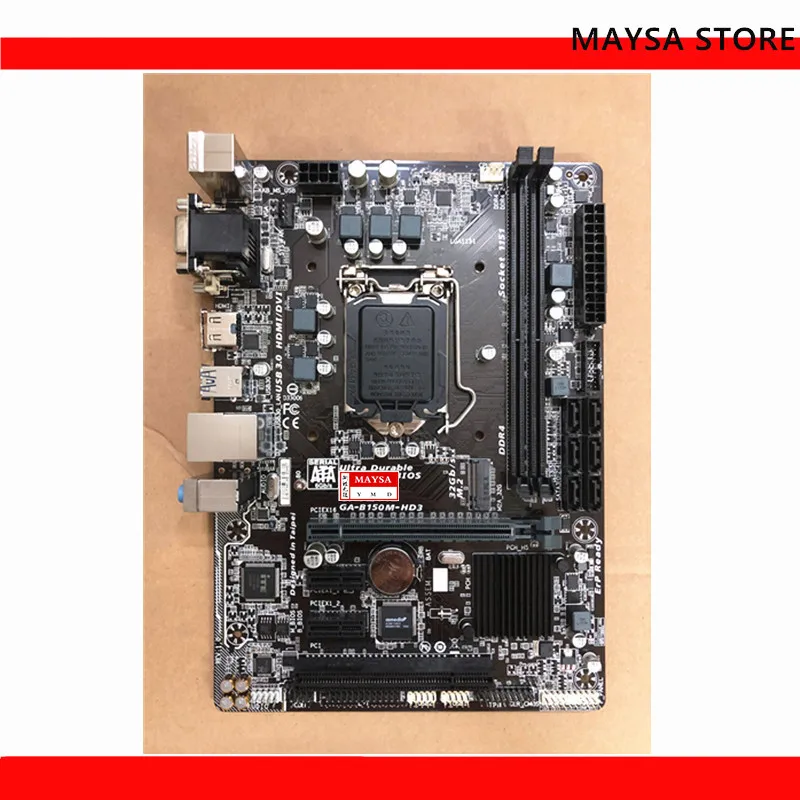 

For GIGABYTE B150-HD3 GA-B150-HD3 DDR4 Motherboard B150M B150 Socket LGA 1151 used Mainboard