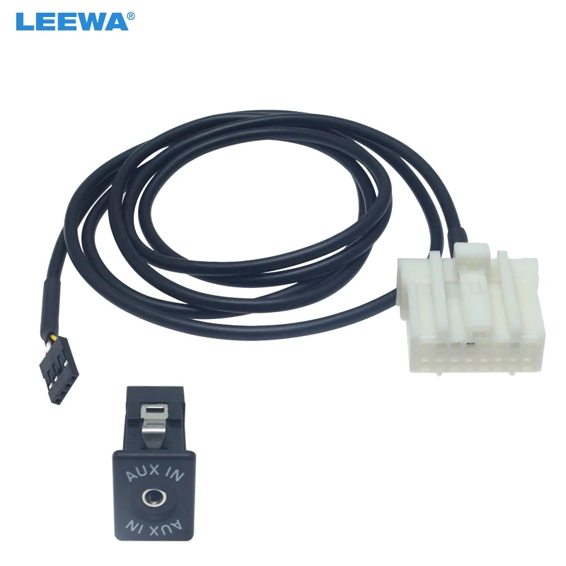 LEEWA 10set Automotive 32-Pin Aux-In Audio Cable Socket Interface Music AUX Adapter For Mazda 2 3 5 6 Mx5 Rx8 2 3 5 6 Cx-7 Cx-9