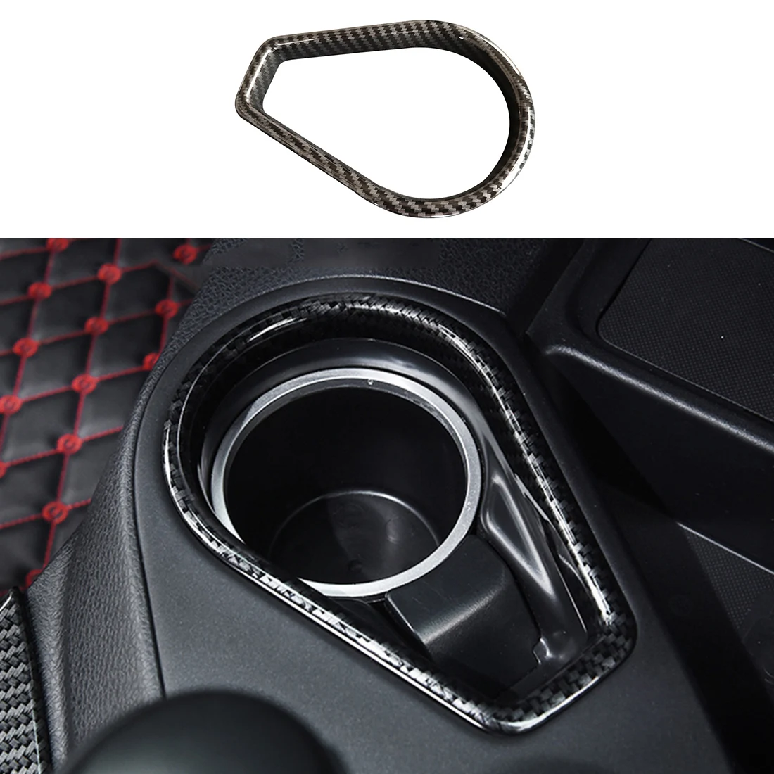 

Carbon Fiber Color Ashtray Smoke Box Frame Panel Trim for Toyota RAV4 2016 2017 2018