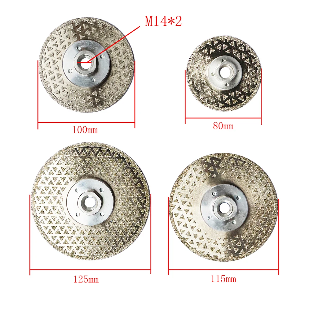 Diamond Saw Blade Electroplated Diamond Cutting Grinding Disc for Marble Granite  M14 Thread Electroplated Double Sided