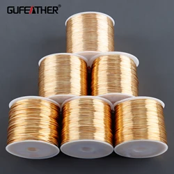 GUFEATHER-Accesorios de joyería M997, accesorios de joyería, alcance de paso, sin níquel, alambre de cobre, chapado en oro de 18k, nunca se decolora, fabricación de joyas, un rollo/lote