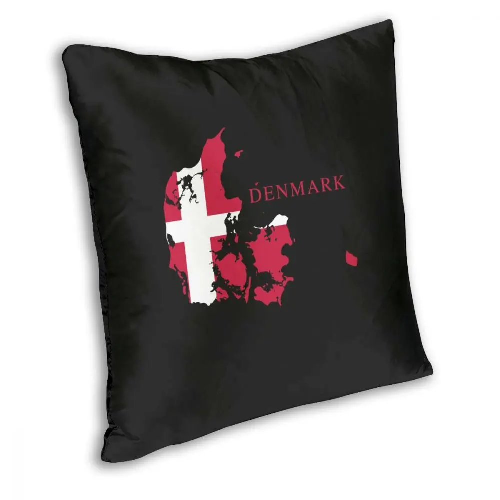 Denmark Map Flag Square Pillow Case Polyester Cushions for Sofa Vintage Cushion Covers