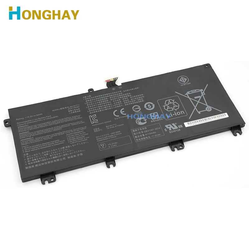 HONGHAY Original B41N1711 Laptop Battery For Asus ROG Strix GL703VD GL703VM GL503 FX503VM FX63V ZX63V GL503VD GL503VM