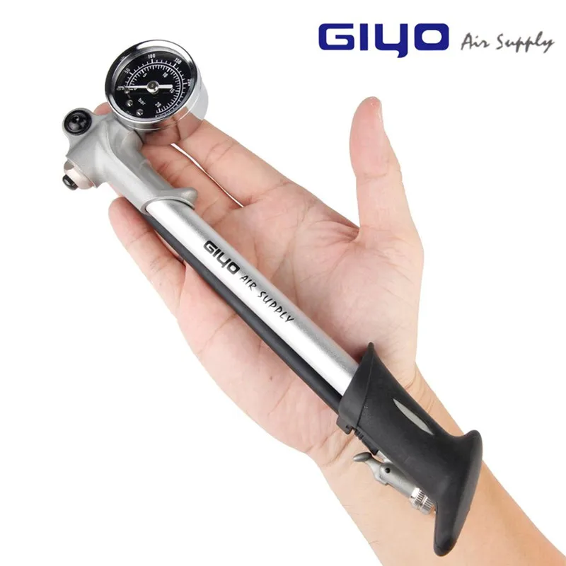 GIYO GS-02D High-pressure Air Shock Pump For Fork Rear Suspension Cycling Mini Hose Air Inflator Schrader Bicycle Fork 179mm