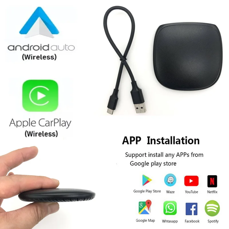 

Новейший адаптер CarPlay, мини-приложение, Android AI Box, автомобильная навигация, GPS, поддержка мультимедийной системы Android 9, простая установка