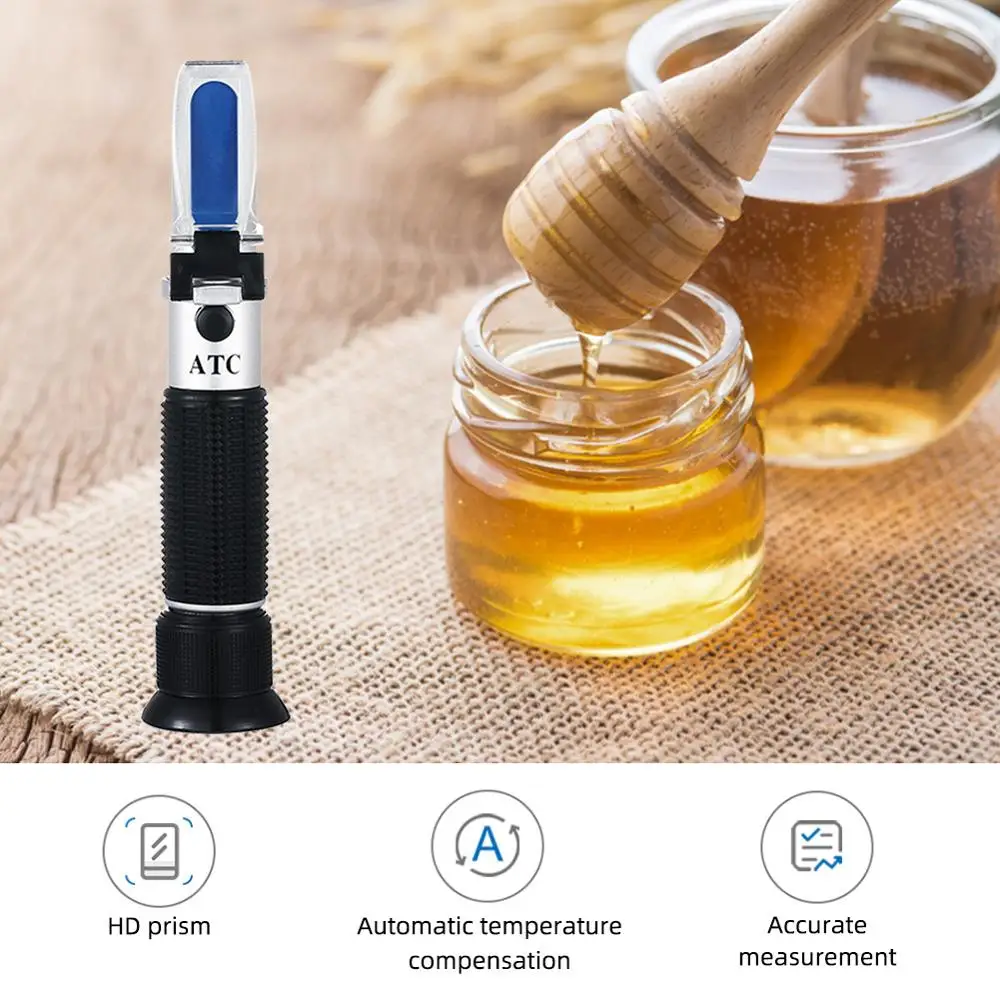 Handheld Honey Moisture Refractometer 10-30% Honey Water Concentration Meter Beekeeping Tool Refraction Tester with ATC