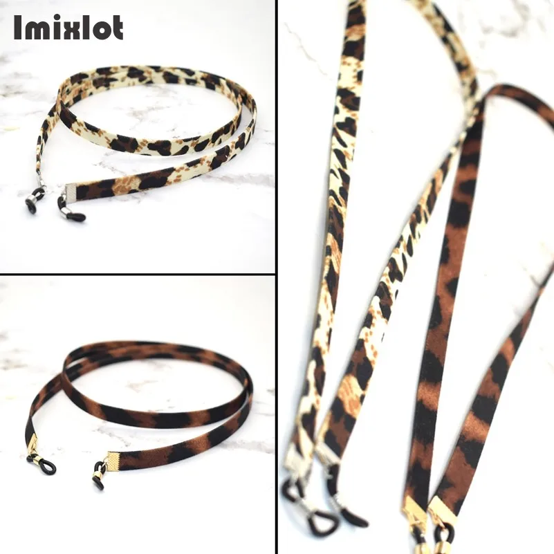 Wide Leopard Eyeglass Strap Faux Leather Sunglasses Lanyard Necklace Outdoor Sports Glasses String Rope Band Eyewear Accessories