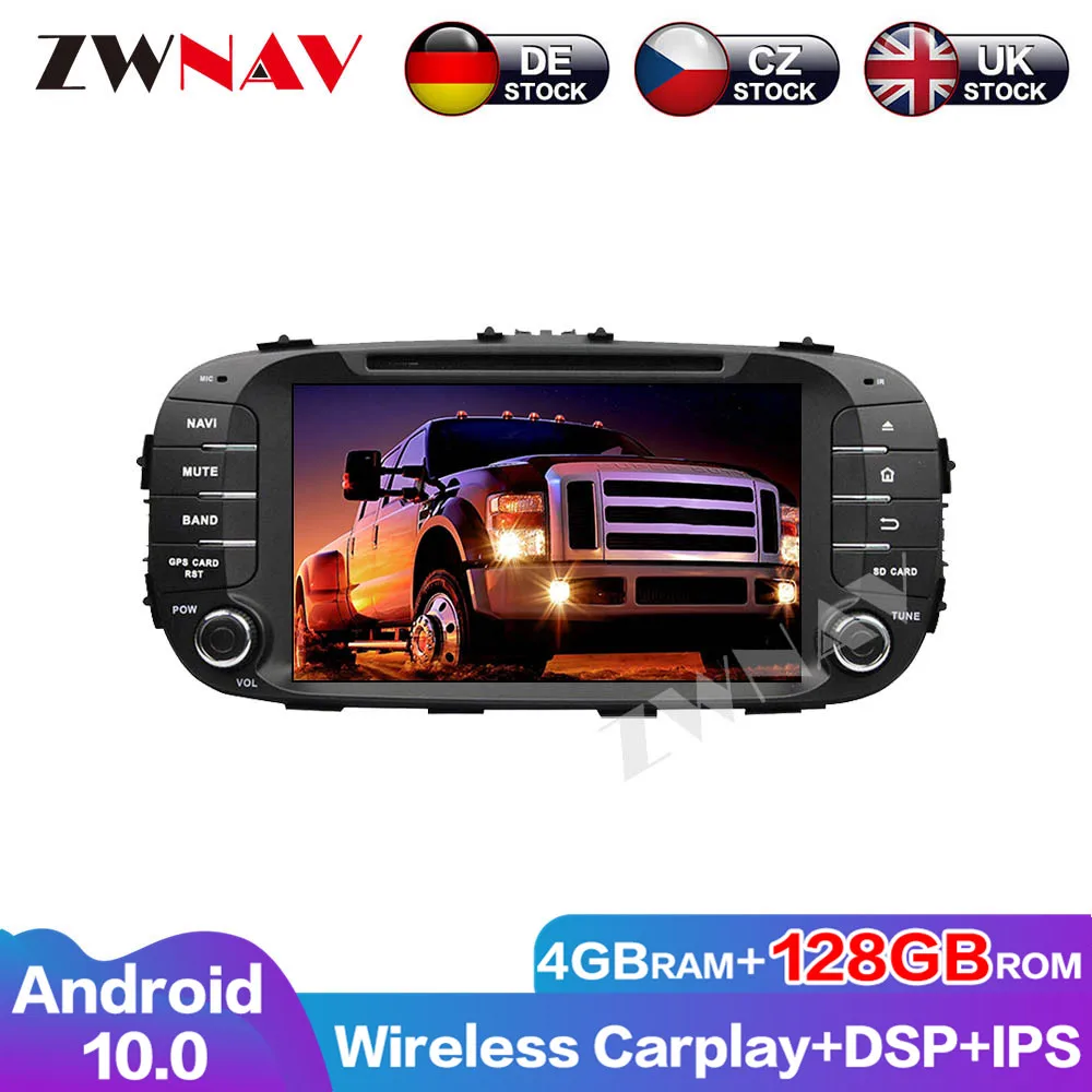 Audio Navigation Carplay 128G Android 10.0 Head unit Car DVD Player for Kia 14 Soul GPS Multimedia Auto Radio