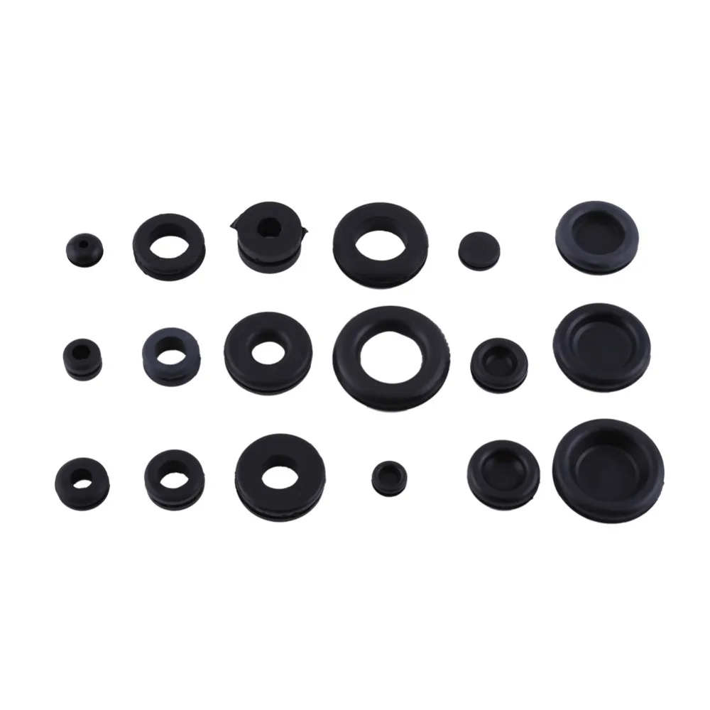 125Pcs/box Rubber O Ring Gaskets Grommet Firewall Hole Plug Washer Set Electrical Wire Gasket Assortment Kit 18 Sizes