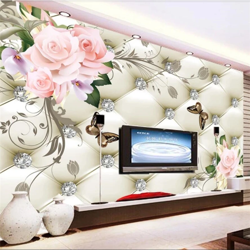 

wellyu papel de parede Customized large murals, fashion home decoration, European flowers, rich soft bag background wallpaper