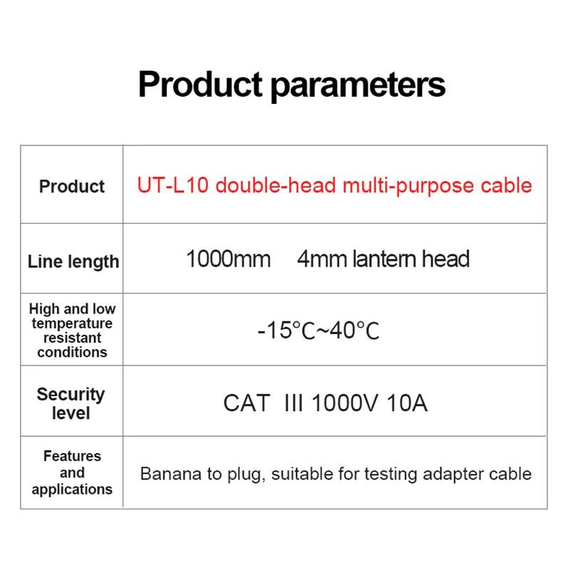 UNI-T Multimeter Probe UT-L10 Dual Head Multifunctional Connectors  Banana Plug Test Leads Electronic DIY