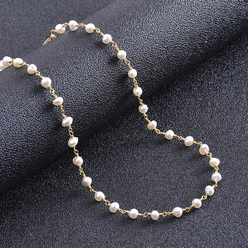 Women\'s High Quality Jewelry Exquisite Gift Lovely Creative Charm 18k Gold Plated Hand Twisted Natural Freshwater Pearl Necklace