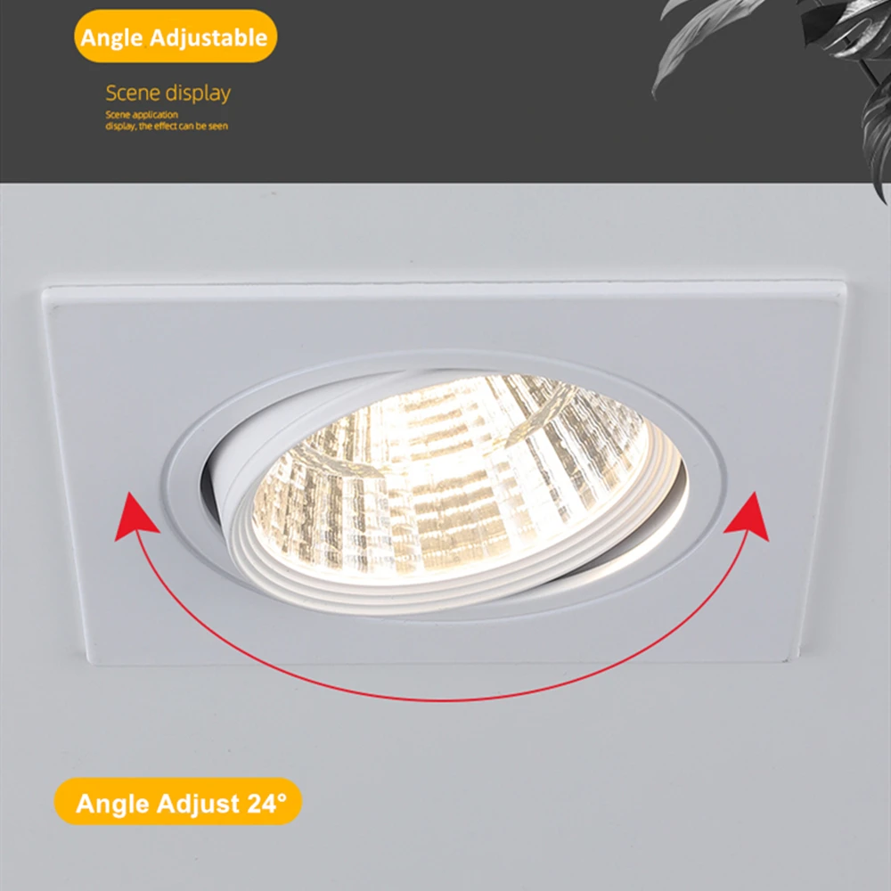 [DBF]Round/Square Recessed LED Dimmable Downlight COB 6W 9W 12W 15W LED Spot Light LED Decoration Ceiling Lamp AC 110V/220V