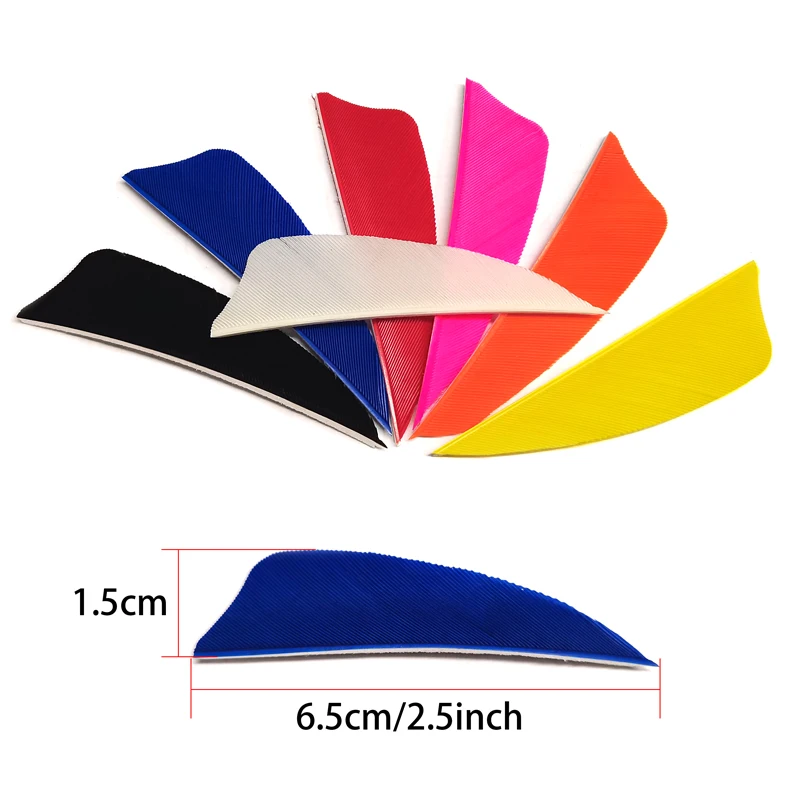 50pcs Archery 2.5 Inch Shield Cut Fletching Turkey Feather DIY Real Feather Nature Feather Arrow Accessory