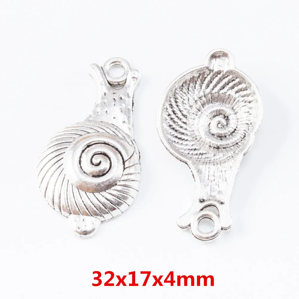 

35 pieces of retro metal zinc alloy snails pendant for DIY handmade jewelry necklace making 6959