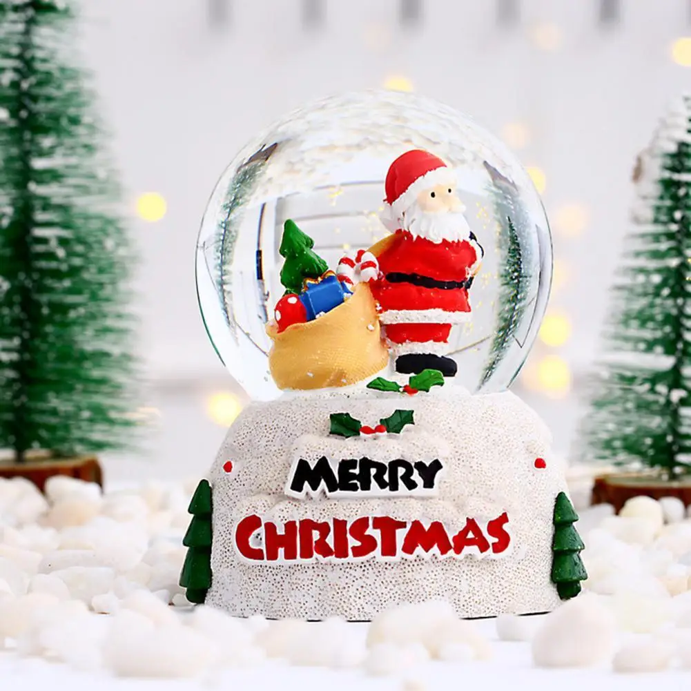 Cute Glass Snow Globe  Creative Crafts Crystal Ball  Santa Claus Snowman Glass Ball Ornament