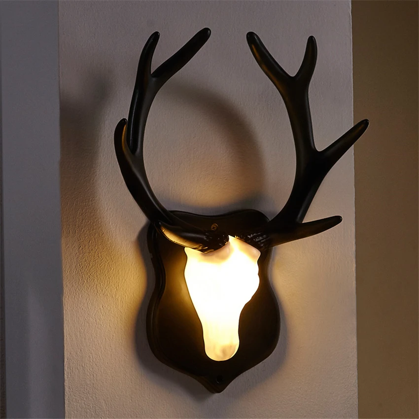 

Corridor Deer Head Antlers Wall-mounted Wall Lamps Night lamp Living Room Aisle Living Room Lamp Background Sconce Wall Lights