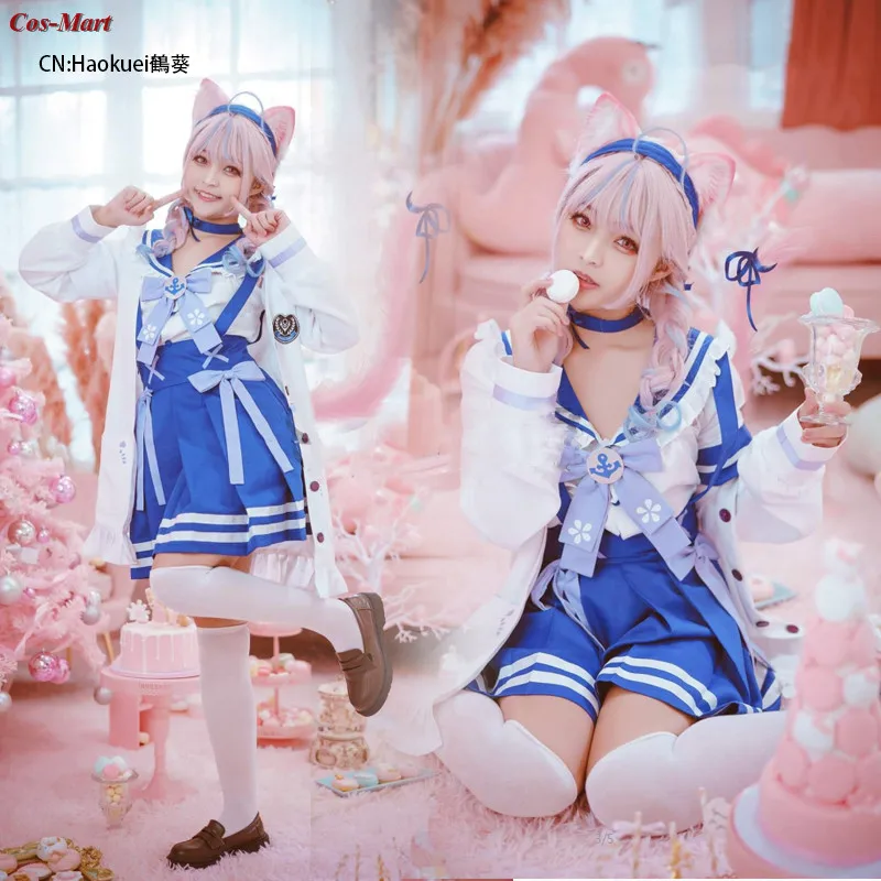 

Anime VTuber Hololive Minato Aqua Cosplay Costume Cute School Uniform Female Activity Party Role Play Clothing Custom-Make Any