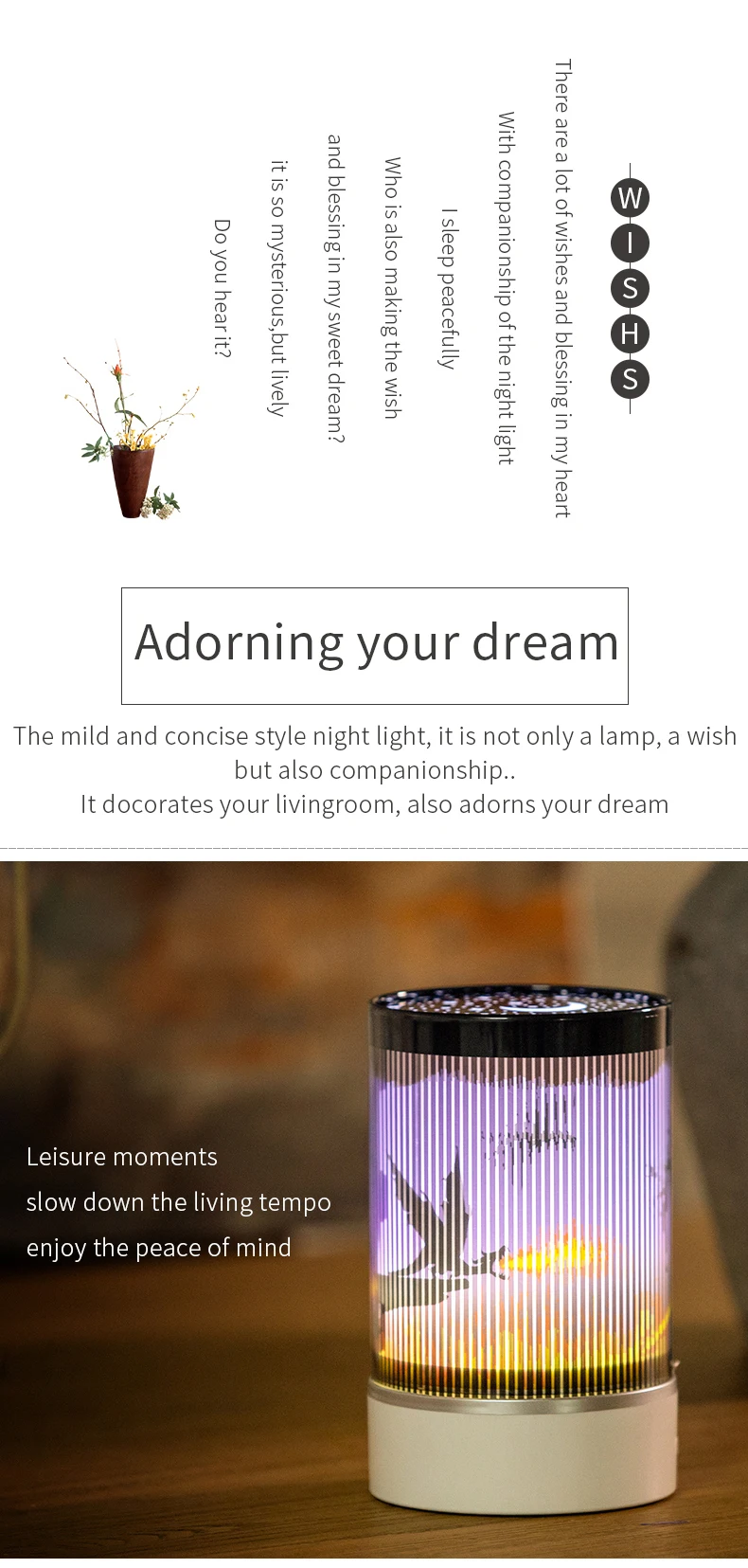 Luz noturna de led anime para quarto e celular usb