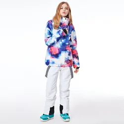 New Winter Warm Ski Suit Women Skiing Jacket and Pants Snowboarding Set Female Waterproof Snow Costumes Outdoor Walking Wear