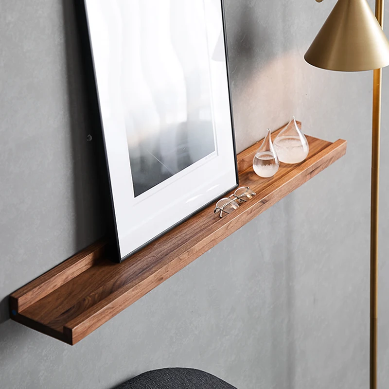 Wooden Shelf Wall Mounted Floating Shelves DIY Display Racks Bedroom Living Room Storage Rack Nordic Home Decoration Organizer