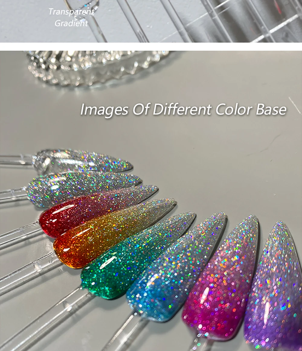 Vendeeni 6 Stück/Set Laser-Glitzer-Gel-Nagellack UV LED Soak-Off Gel-Lack Super-Flash-Gel-Lack Kann mit Jeder Grundfarbe Kombiniert Werden – Detail 4
